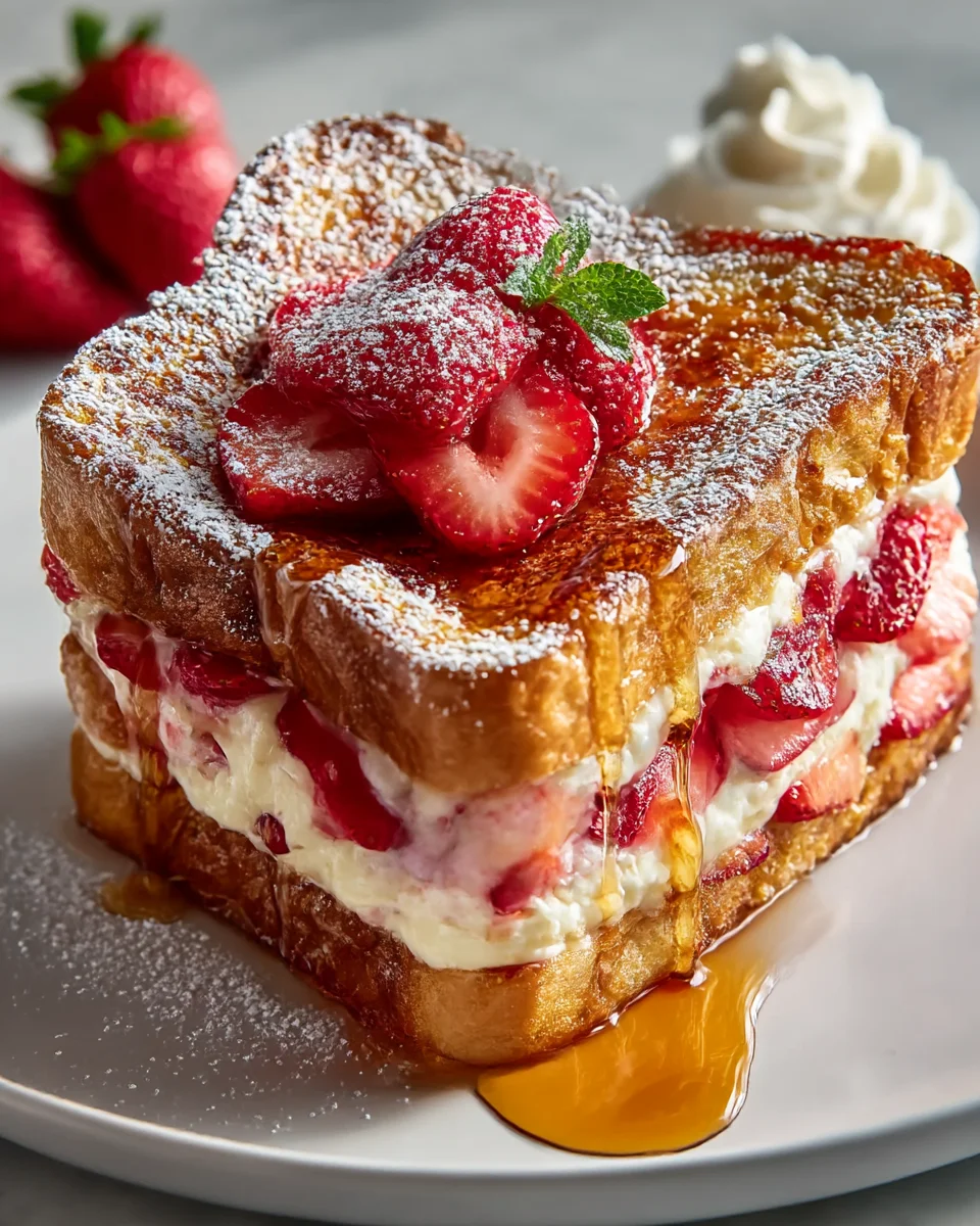 Decadent Strawberry Cheesecake French Toast